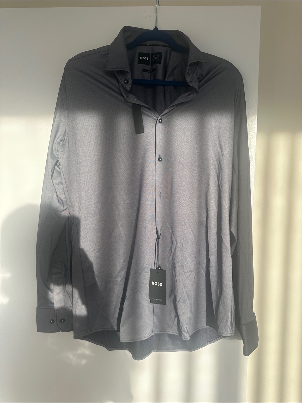 BOSS Men's Dress Shirt in Charcoal Gray